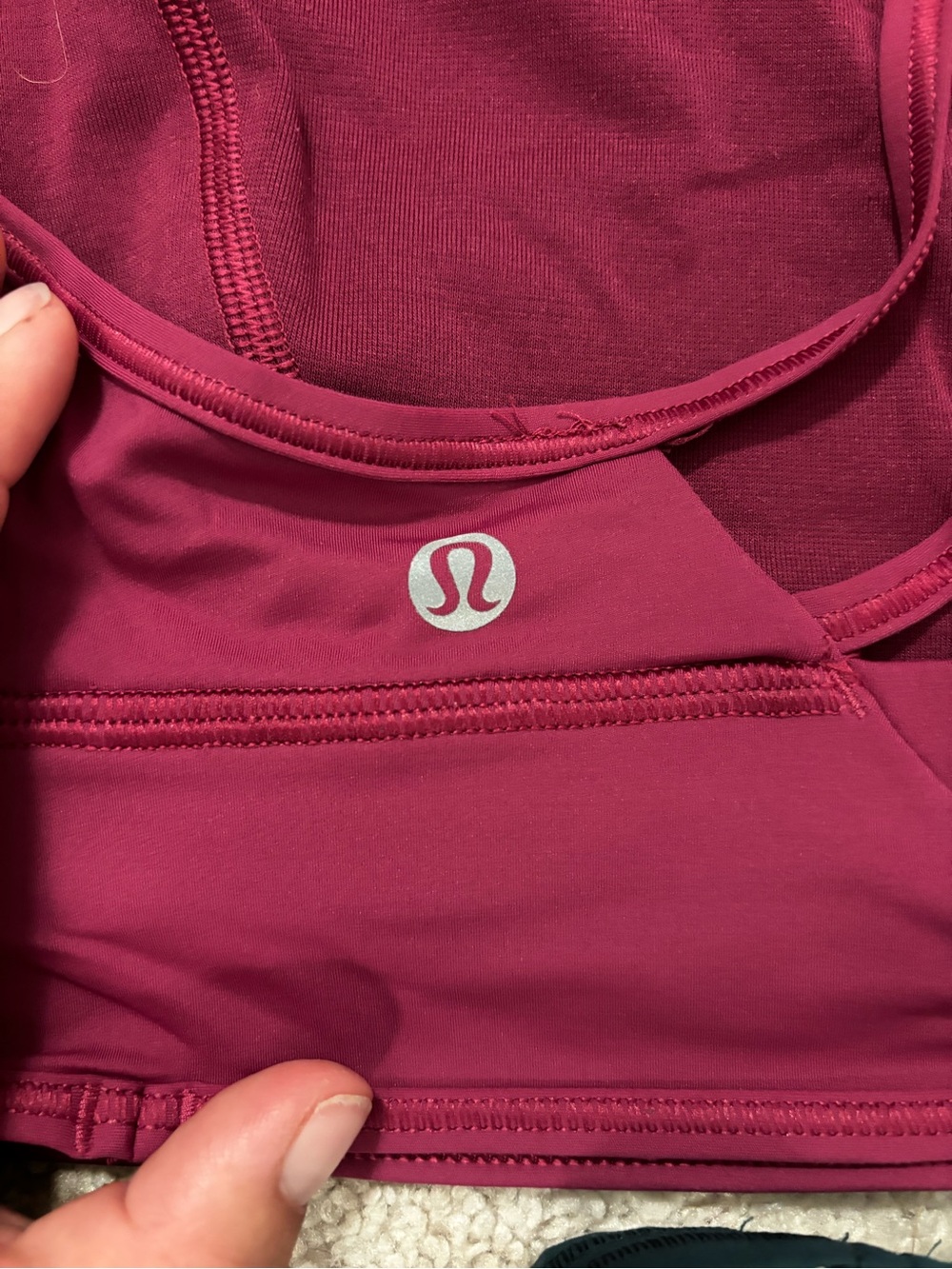 lululemon athletica High-Neck Mesh Sports Bralette — Burgundy & Teal - Picture 4 of 5